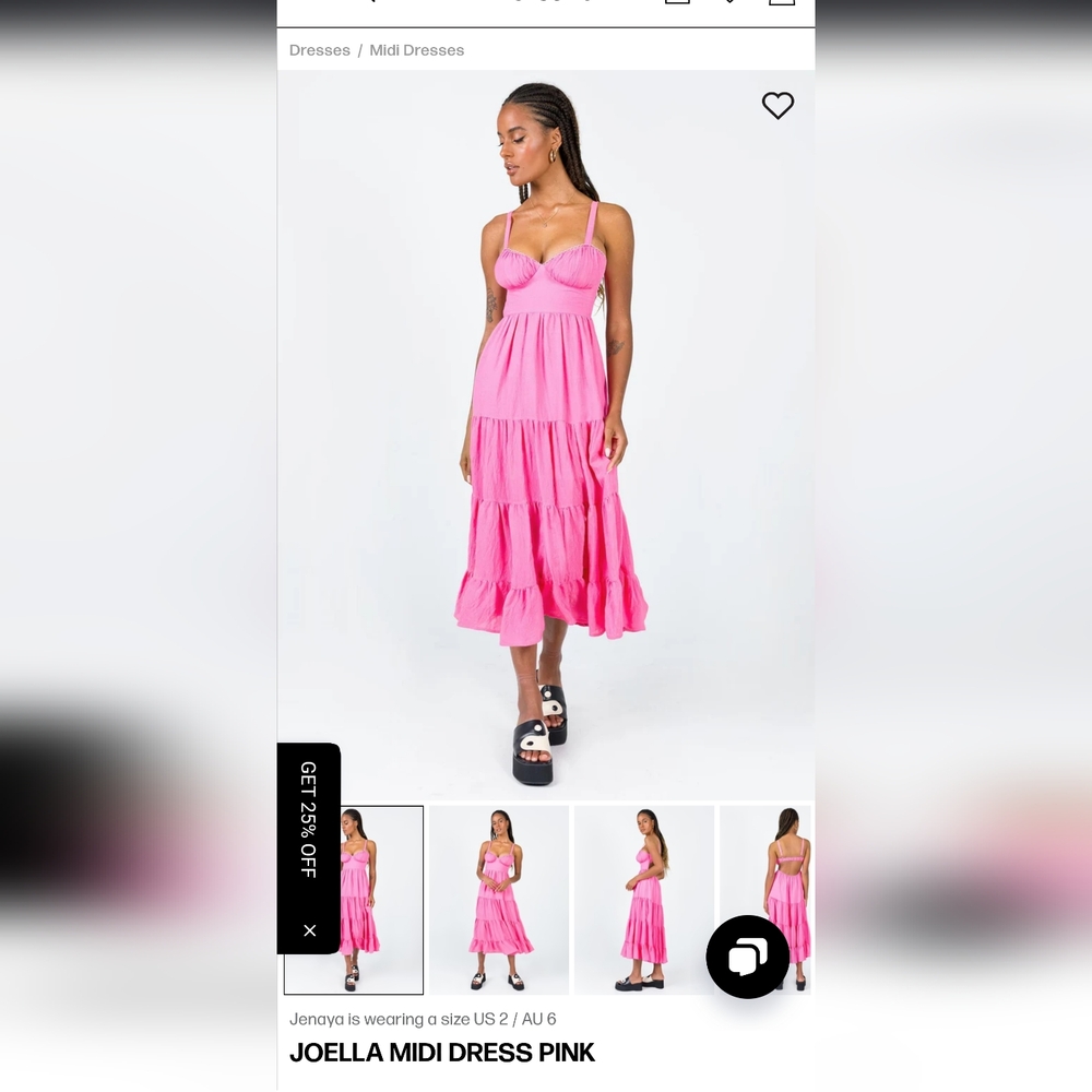 Pink tiered Princess Polly Dres